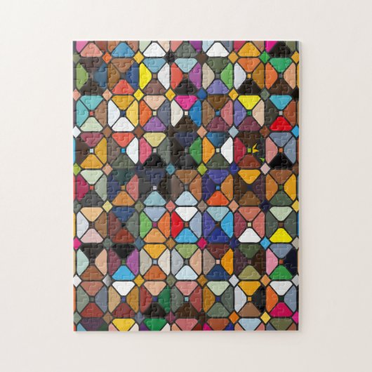 Multicolore geometrische Muster mit Achteckform Puzzle (Vertikal)