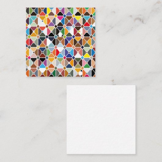 Multicolore geometrische Muster mit Achteckform Quadratische Visitenkarte (Vorne/Hinten)