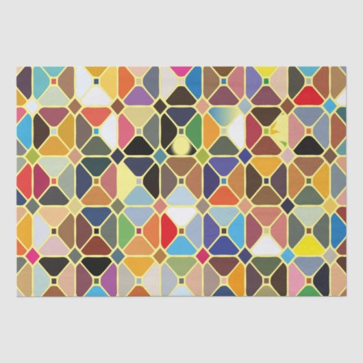 Multicolore geometrische Muster mit Achteckform Seidenpapier (Vorderseite)