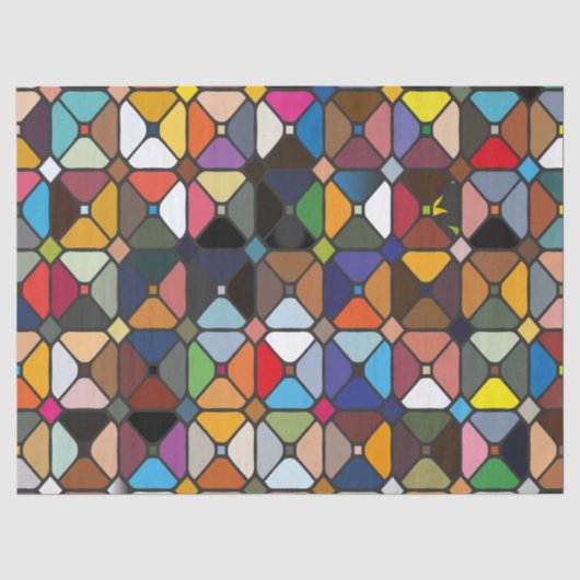 Multicolore geometrische Muster mit Achteckform Seidenpapier (Vorderseite)