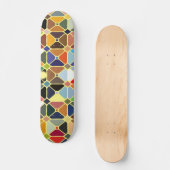 Multicolore geometrische Muster mit Achteckform Skateboard (Vorderseite)