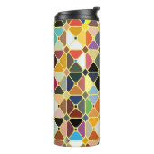 Multicolore geometrische Muster mit Achteckform Thermosbecher (Nach links gedreht)