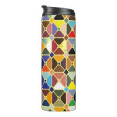 Multicolore geometrische Muster mit Achteckform Thermosbecher (Nach rechts gedreht)