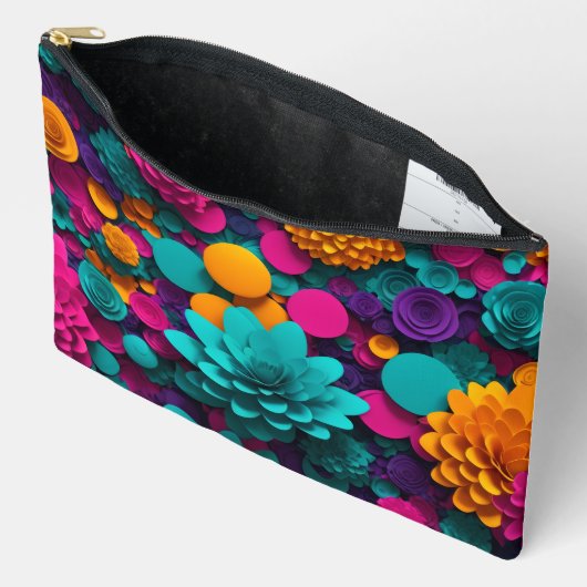 Multicolored Abstract Artwork Pouch Zubehörtasche (Offen)