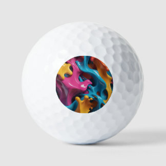 Multicolored Abstract Golf Ball