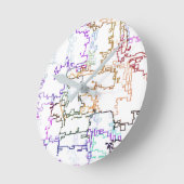 Multicolored Abstract Pattern Runde Wanduhr (Winkel)