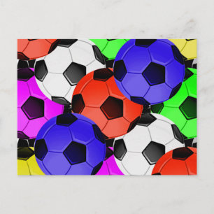 Multicolored American Soccer or Football Postkarte