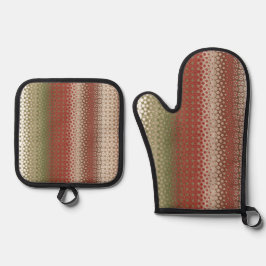 Multicolored boho  ofenhandschuh & Topflappen-Set