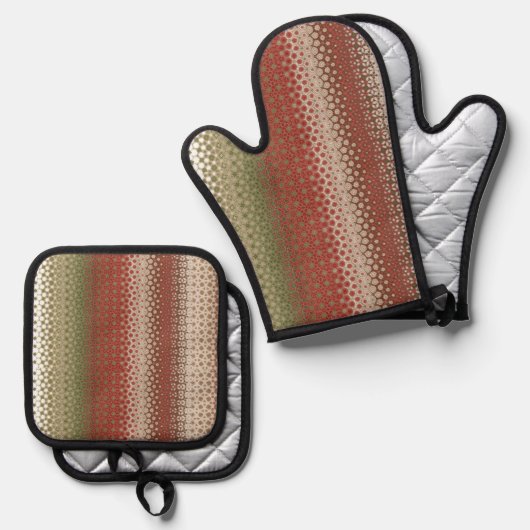 Multicolored boho  ofenhandschuh & Topflappen-Set (Vorderseite/Rückseite)