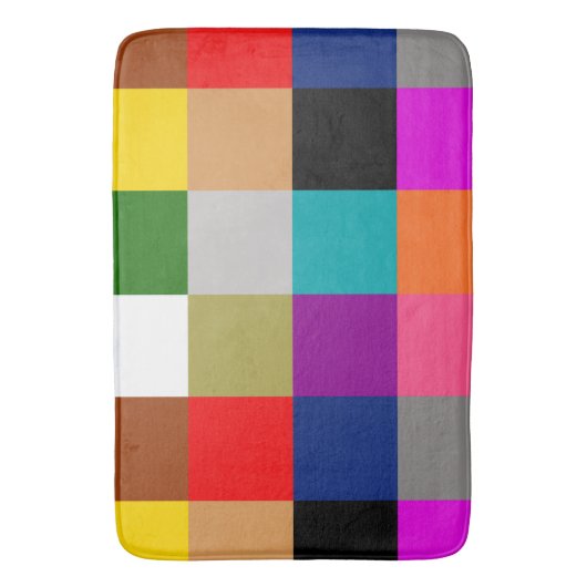 Multicolored Bold Color Blocks Design Badematte (Vorderseite Vertikal)