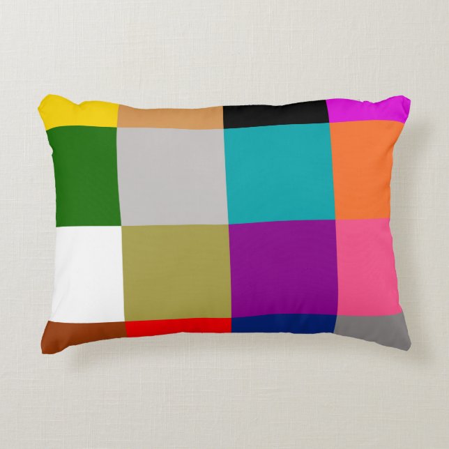 Multicolored Bold Color Blocks Design  Dekokissen (Vorderseite)