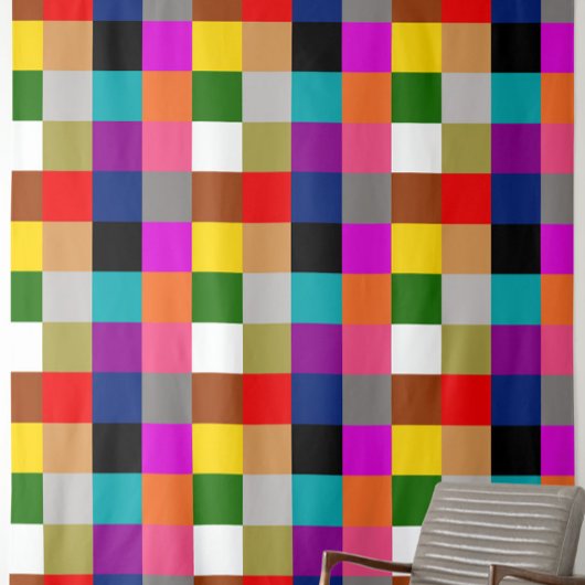 Multicolored Bold Color Blocks Design  Stoff
