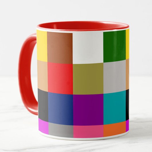 Multicolored Bold Color Blocks Design  Tasse