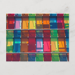 Multicolored commercial building detail postkarte