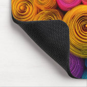 Multicolored concentric circles abstract texture mousepad (Ecke)