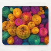 Multicolored concentric circles abstract texture mousepad (Vorne)