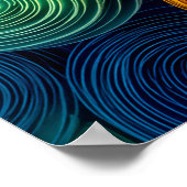 Multicolored concentric circles abstract texture poster (Ecke)