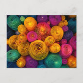 Multicolored concentric circles abstract texture postkarte (Vorderseite)