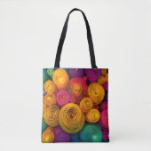 Multicolored concentric circles abstract texture tasche (Vorderseite)
