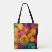 Multicolored concentric circles abstract texture tasche (Rückseite)