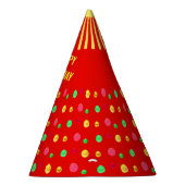 Multicolored Confetti on Red Partyhütchen (Rechts)