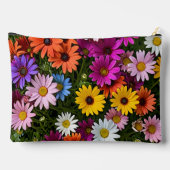 Multicolored Daisy Flowers Pouch Zubehörtasche (Rückseite)