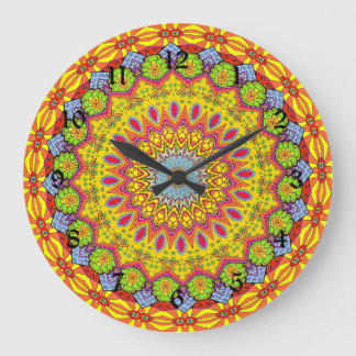 Multicolored decorative mandala große wanduhr