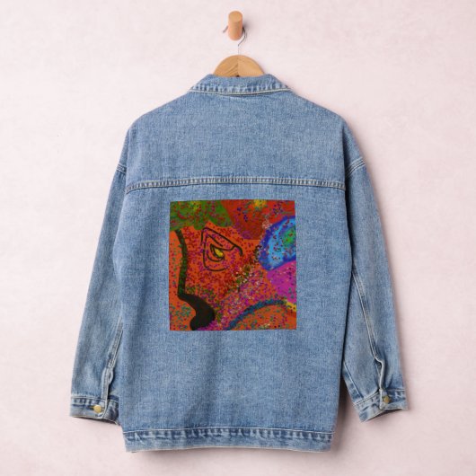 Multicolored Fish Pattern Jeansjacke (Hangar)