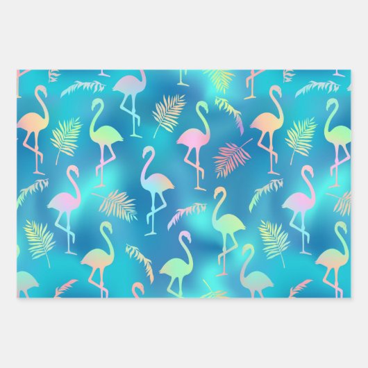 Multicolored Flamingos Geschenkpapier Set (Vorderseite 2)