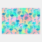 Multicolored Flamingos Geschenkpapier Set (Vorderseite)
