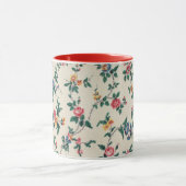 Multicolored flower pattern, red trim, tasse (Zentrum)