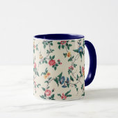 Multicolored flower pattern with navy trim, tasse (VorderseiteRechts)