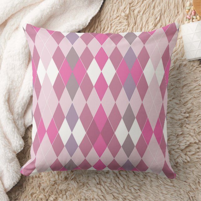 Multicolored geometric pattern rhombuses retro  kissen (Decke)