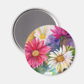 Multicolored Gerbera Daisies Magnet (Vorderseite/Rückseite)
