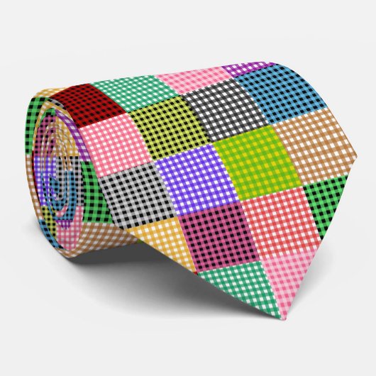 Multicolored Gingham Patchwork Kariert Pattern Krawatte