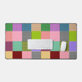 Multicolored Gingham Patchwork Kariert Pattern Schreibtischunterlage (Tastatur & Maus)