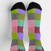 Multicolored Gingham Patchwork Kariert Pattern Socken (Oben)
