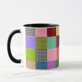 Multicolored Gingham Patchwork Kariert Pattern Tasse (Links)