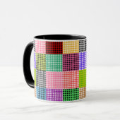 Multicolored Gingham Patchwork Kariert Pattern Tasse (Vorderseite Links)