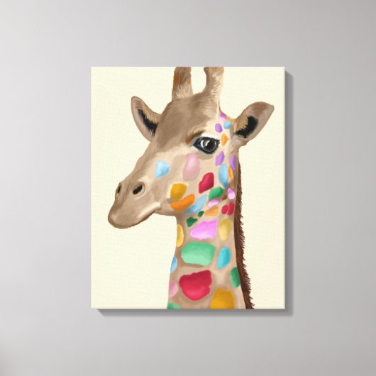 MultiColored Giraffe Leinwanddruck (Vorderseite)