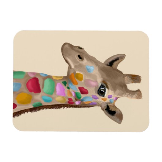 MultiColored Giraffe Magnet (Horizontal)