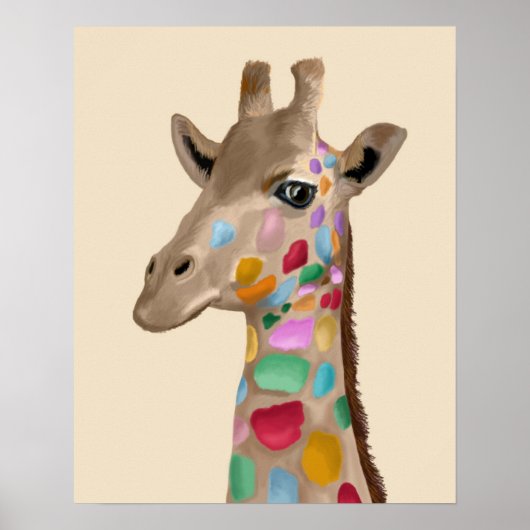 MultiColored Giraffe Poster (Vorne)