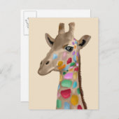 MultiColored Giraffe Postkarte (Vorne/Hinten)