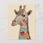 MultiColored Giraffe Postkarte (Vorderseite)