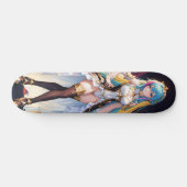Multicolored Hair Anime Girl Skateboard (Horizontal)
