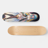 Multicolored Hair Anime Girl Skateboard (Horizontal)