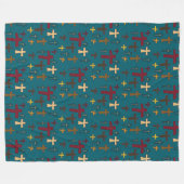 Multicolored Hand Drawn Christian Crosses Pattern Fleecedecke (Vorderseite (Horizontal))