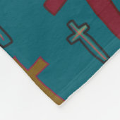 Multicolored Hand Drawn Christian Crosses Pattern Fleecedecke (Ecke)