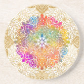 Multicolored Mandala Getränkeuntersetzer (Vorne)