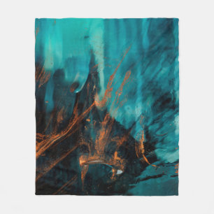 MULTICOLORED PAINING FLEECEDECKE